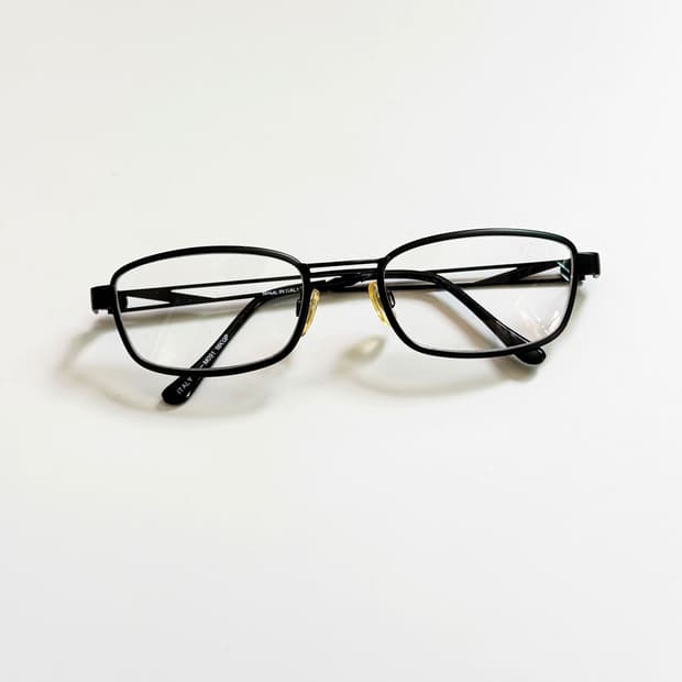 90s STATE 블랙 슬림 스퀘어 메탈 빈티지 안경