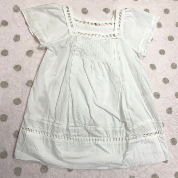 빈티지 화이트 베이비돌 펀칭 블라우스