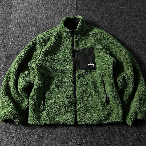 Stussy 스투시 리버시블 쉐르파 8볼 플리스 자켓