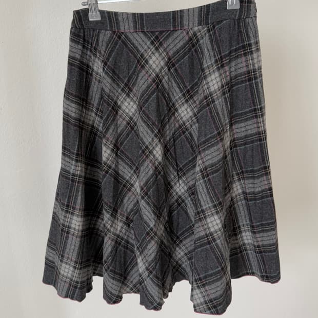 빈티지 체크 스커트
