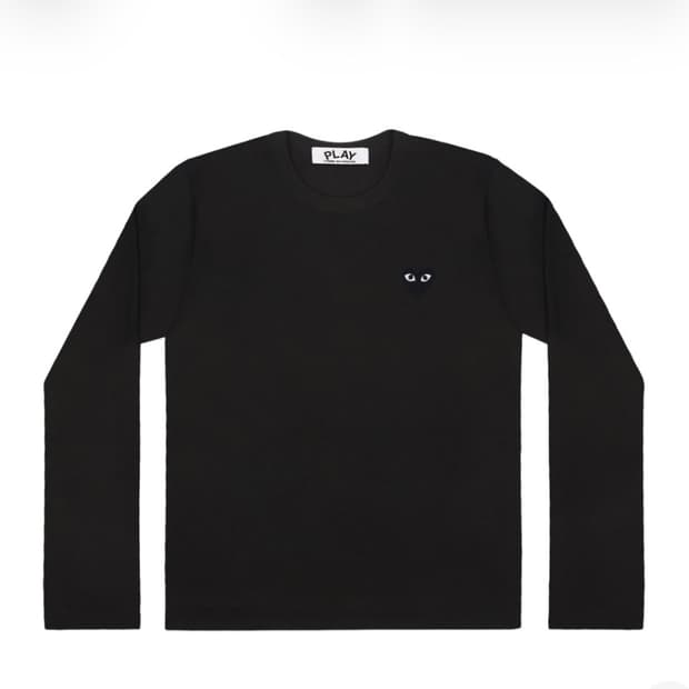 [L] 플레이 꼼데가르송 블랙 하트 롱슬리브 티셔츠 블랙