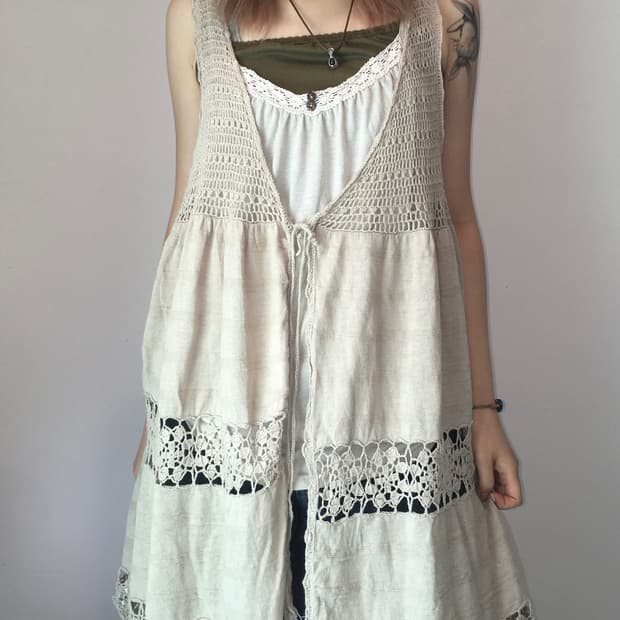 Set) jpn vintage mori sleeveless + croch