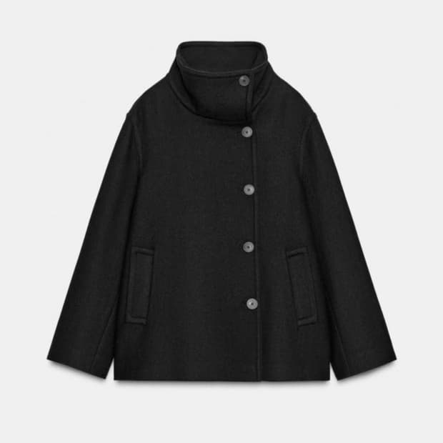 자라 하이넥 울 쇼트 코트