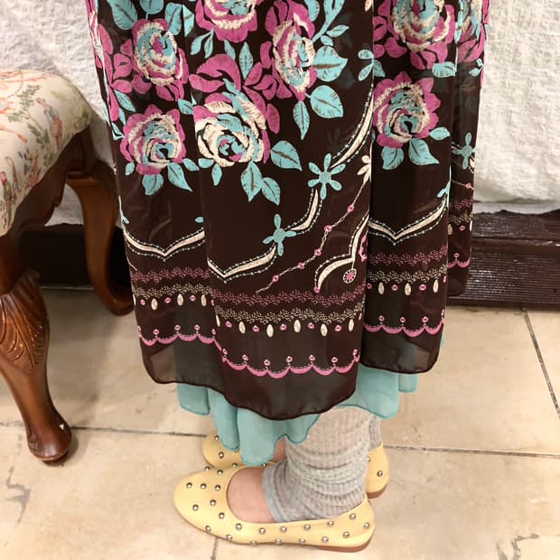 Vintage cocoa floral skirt