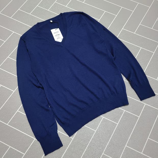 새상품) 무인양품 무지 라보 캐시미어 브이넥 니트 스웨터 L