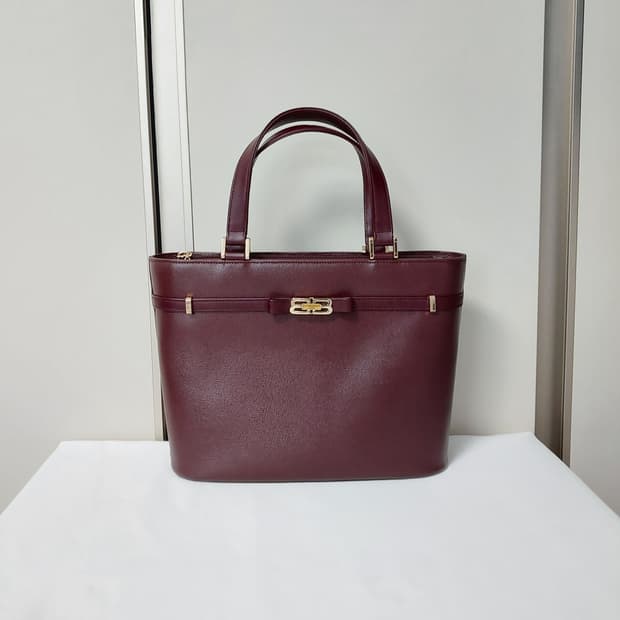 SALE🫶[정품] 발렌시아가 사피아노 버건디 레더 토트백