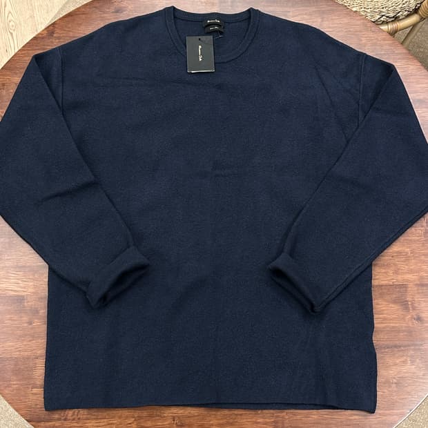 [미착용] 마시모두띠 심리스 세미오버핏 니트 네이비 L