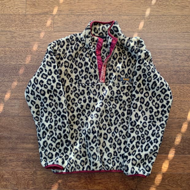 캐피탈 레오파드 후리스 4사이즈 하프집업 플리스 