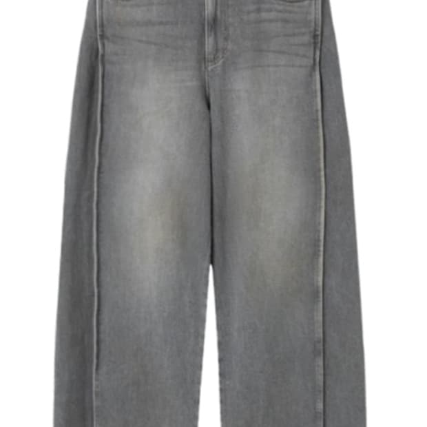 우영미 그레이 와이드 투턱데님 50사이즈