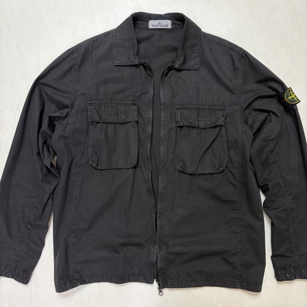 스톤아일랜드 올드이펙트 오버셔츠 블랙(XL) - 22SS