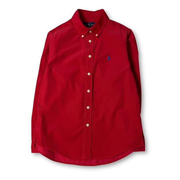 폴로랄프로렌 키즈 레드 코듀로이 긴팔 니트 M(10-12)