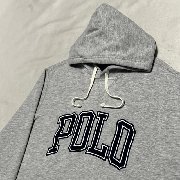 S 폴로랄프로렌 빅로고 그레이 기모 후드티