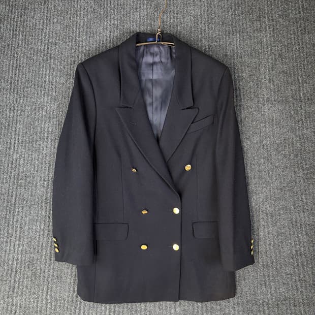 버버리 금장버튼 더블 블레이저