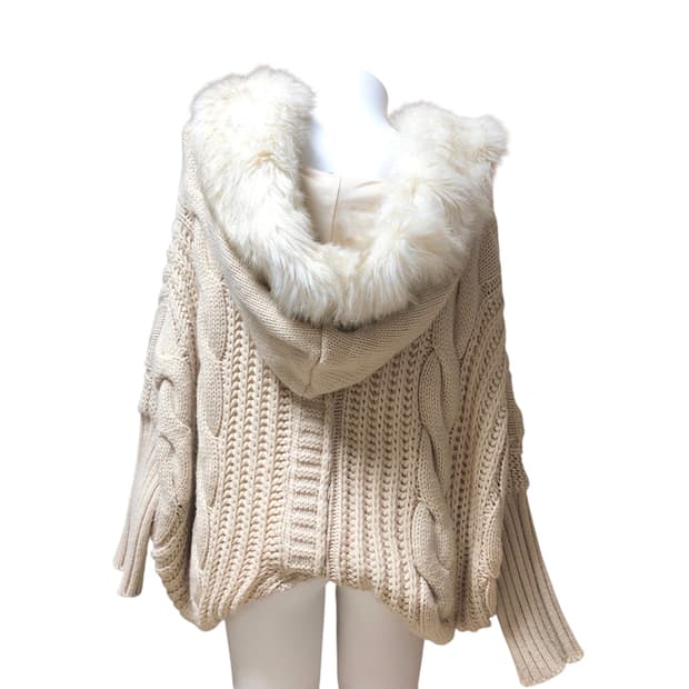 datura 돌먼 니트 후드 퍼 가디건 갸루 y2k