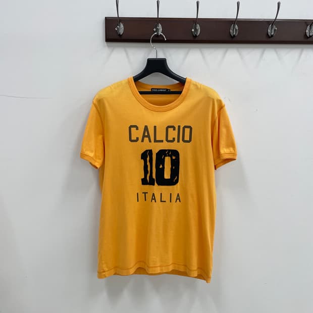 돌체앤가바나 공용L 이탈리아 calcio 축구 옐로우 반팔 티셔츠