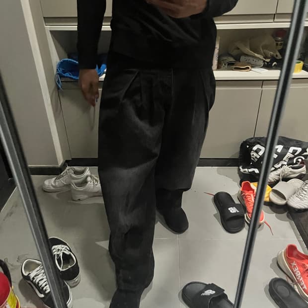 에즈 카톤 더블 와이드 데님팬츠 블갣 