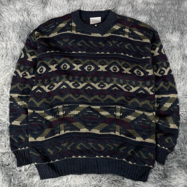BURTON U.S.A 아카이브 케이블 패턴 니트 스웨터y 6465
