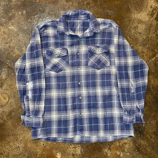 빈티지 에이징 데미지 체크 남방