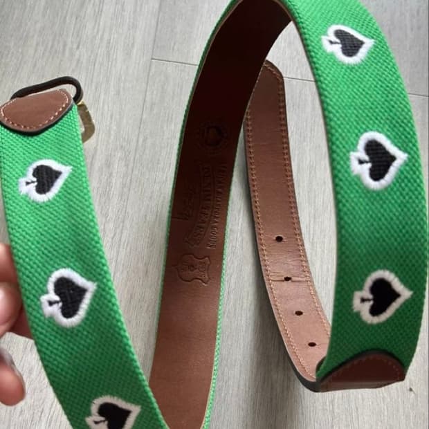 스투시 x 데님 티어스 니들 포인트 벨트 브라운