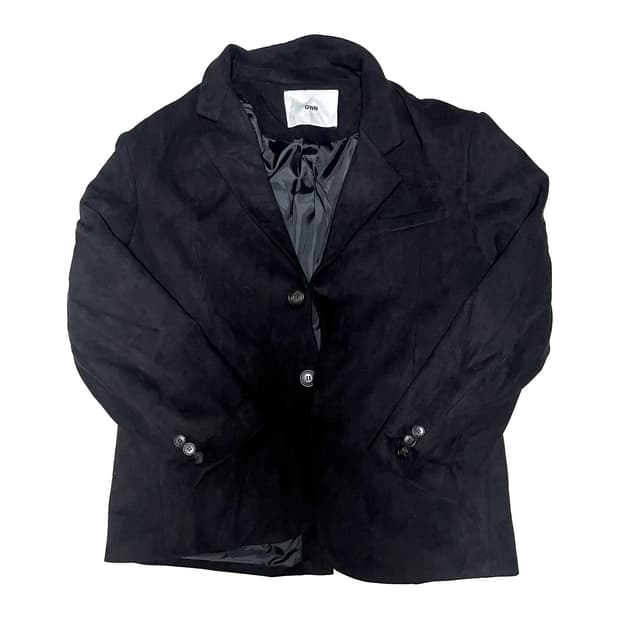 black over-fit suede jacket