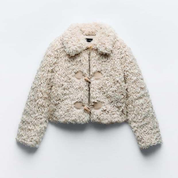 ZARA 자라 여성 페이크 퍼 크롭 자켓 점퍼 XS