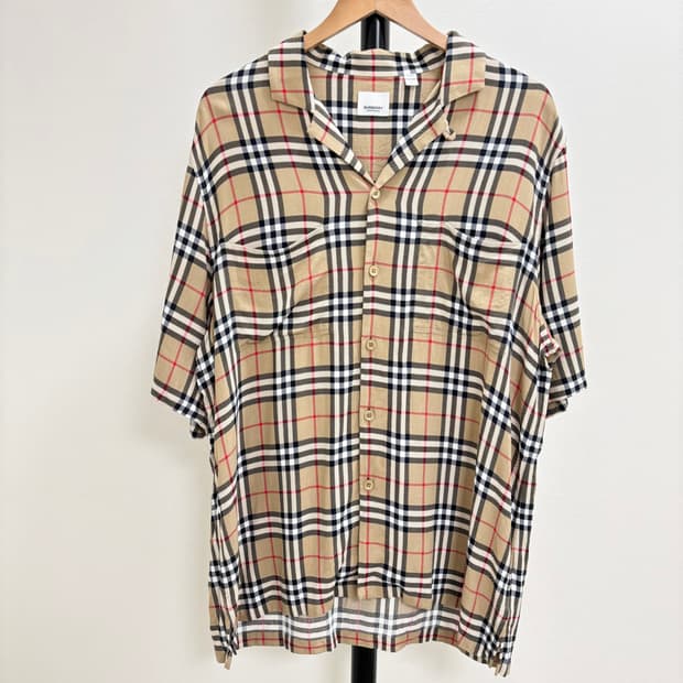 [L]버버리 체크 반팔 셔츠