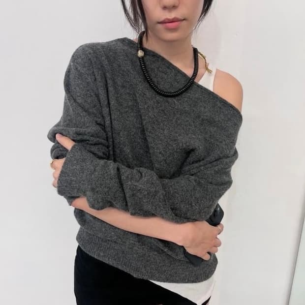 키야기 Loose Shoulder knit (Sand)