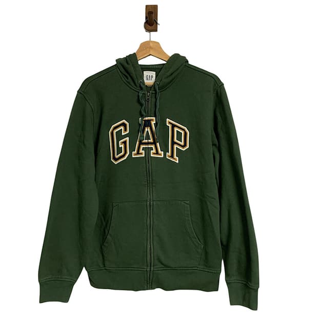 갭 그린 기모 후드집업 M