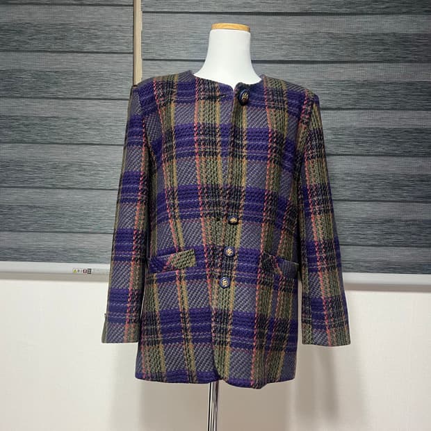 트위드 체크 자켓 (55-77가능)