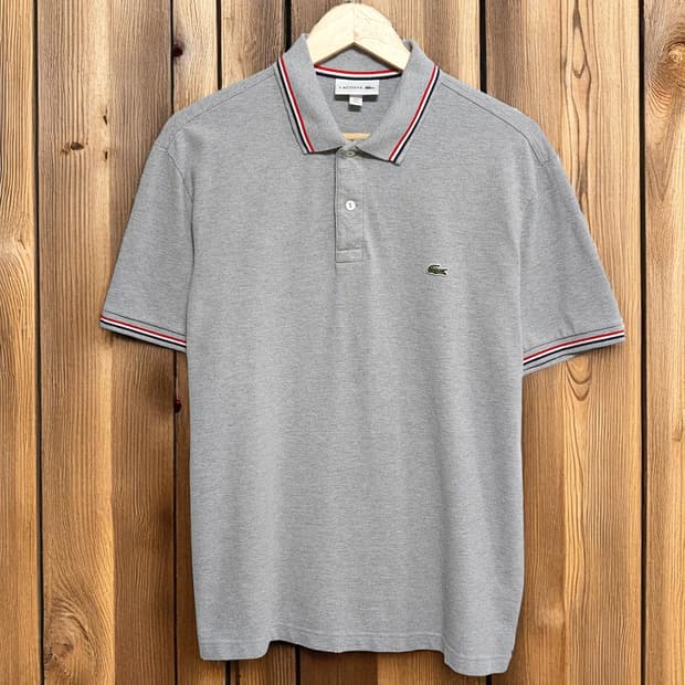 105)LACOSTE 라코스테 반팔 카라티 그레이