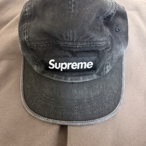 슈프림 워시드 치노 트윌 캠프캡 블랙 25ss