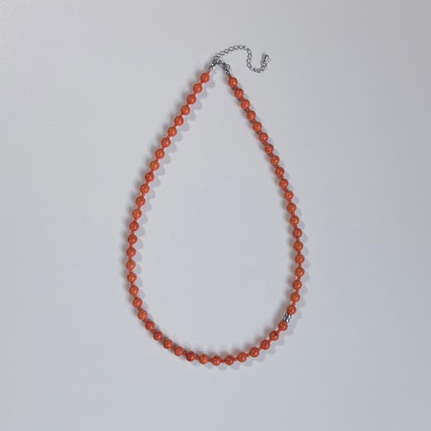 Summer Beaded Necklace - Tangerine