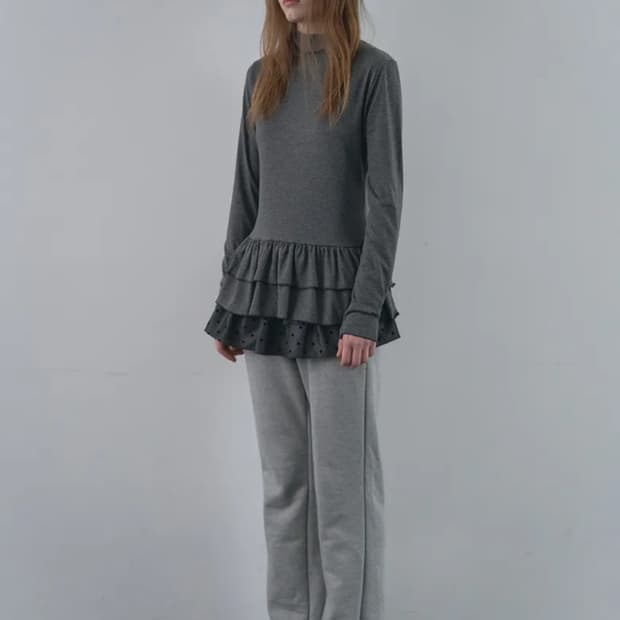 바니쉬먼트 Dot pola tee grey