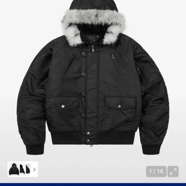 아캄 Hooded Fur MA-1 블랙 1사이즈