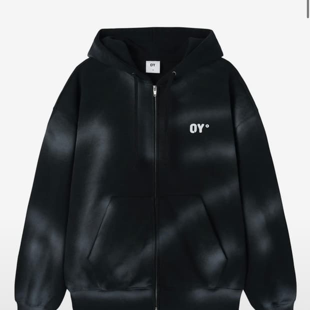 오와이 후드집업 블랙 L 1회착