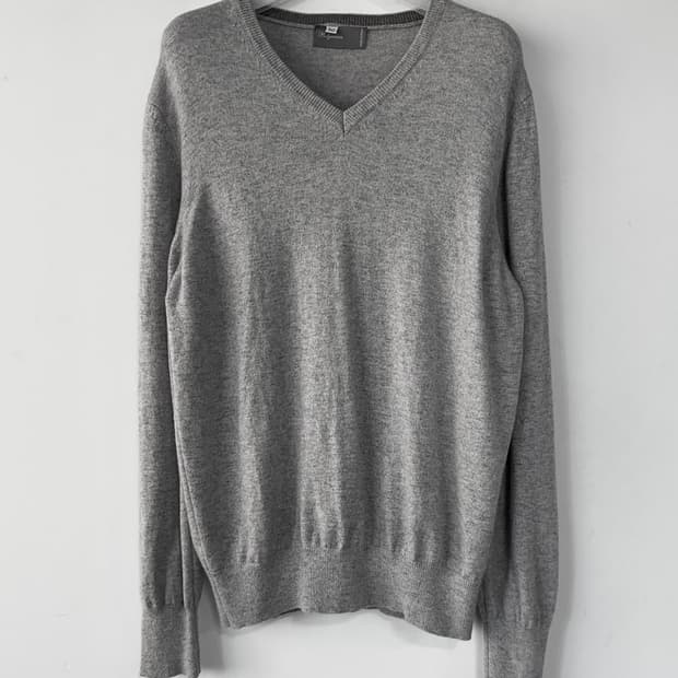 벨그라비아 캐시미어100 브이넥 니트