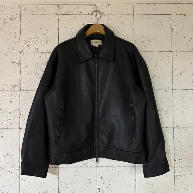 S 라퍼지스토어 레더 블루종 자켓 블랙
