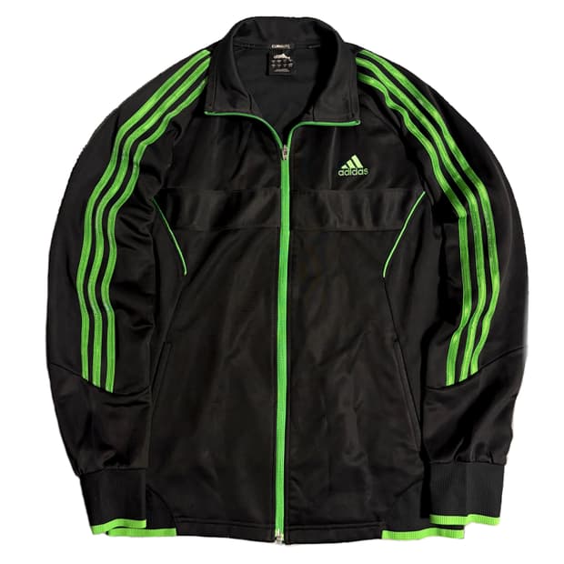 아디다스 삼선 블랙 그린 트랙탑 져지