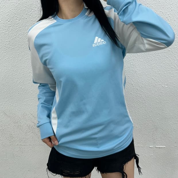 아디다스 화이트라인 스카이블루 싸커티