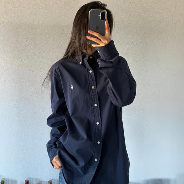 [M]폴로 랄프로렌 큐알정품 클래식핏 포플린 네이비 셔츠