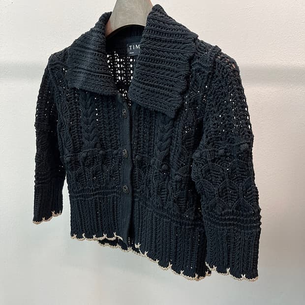 여) 타임 크롭 니트 가디건 