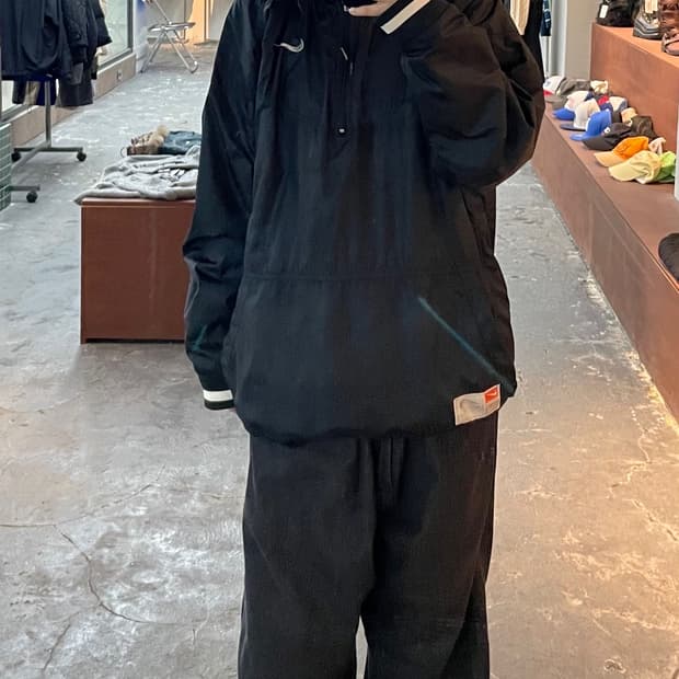 나이키 올드스쿨 블랙 후드 반집업 웜업 자켓 H872