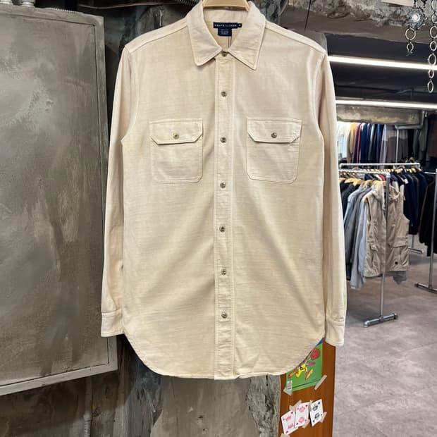 폴로 랄프로렌 코튼 포켓 셔츠 베이지 M #csz2259