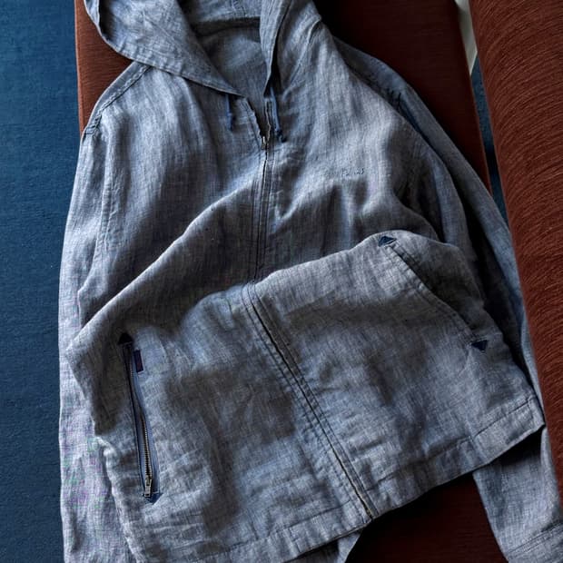 Chambray cotton design hooded parka