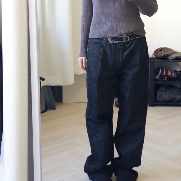 [SATUR] black denim pants