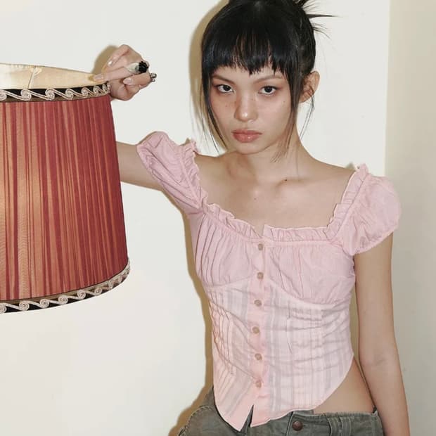 플리즈노팔로우 신디탑 핑크
