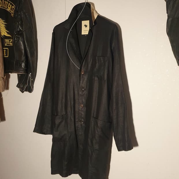 Klasica linen black 4button coat