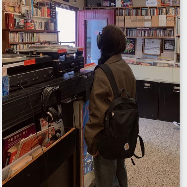 슬로우앤드 비건레더 블루종패딩