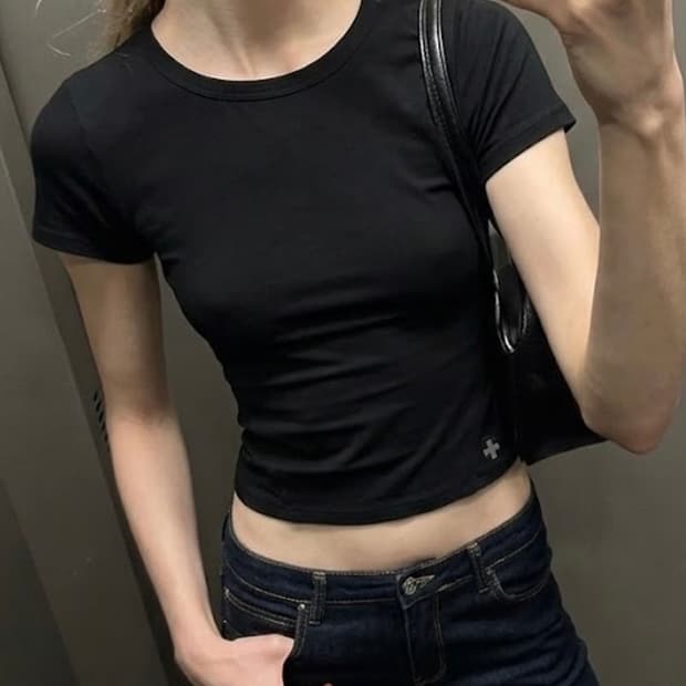 2000아카이브스 len contour 블랙 black 반팔티