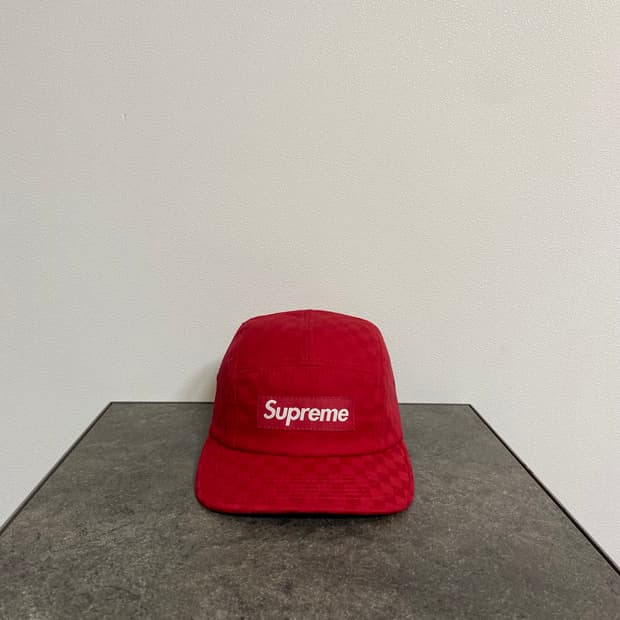 (OS) 슈프림 박스로고 캠프캡 모자 체커보드 레드